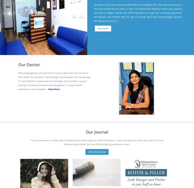 Dermaspace Dermaspace website by WebDev24x7